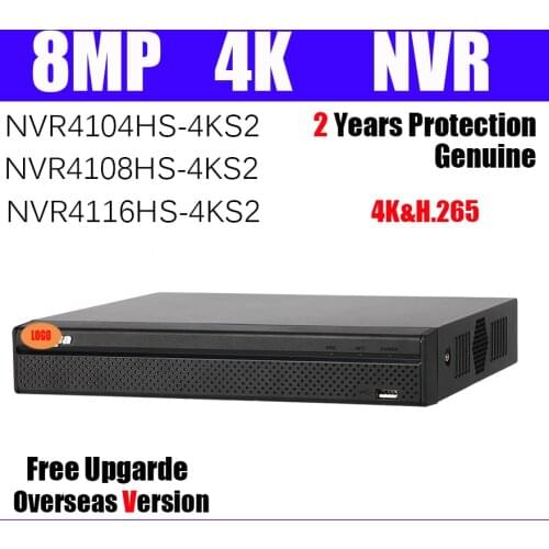 Nvr 4K h265 NVR4104HS-4KS2 DH-NVR4108HS-4KS2 NVR4116HS-4KS2 H.265 8MP DH-NVR4108HS-4KS2 network video recorder ip camera no logo