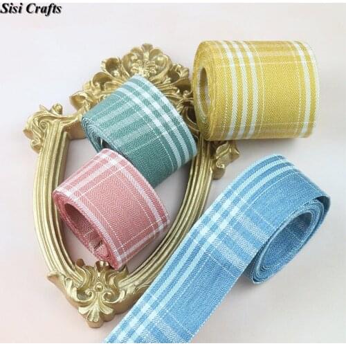 Sisi Crafts Tape 10 25 40mm Check Herringbone Plaid Ribbon Fabric Layering Bias Trim DIY Corsage Hair Bow Tie Collar Material