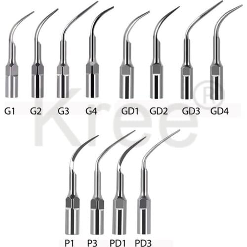 5pcs G1,G2,G3,G4,P1,P3 Dental Scaler Tips Fit EMS Woodpecker Ultrasonic Scaler Handpiece Dental Ultrasonic Scaler Scaling Tip