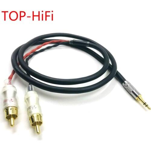 TOP-HiFi 2.5/3.5/4.4mm Balanced Male to 2RCA Male Audio Adapter Cable 6.35mm XLR 7n-OCC Single Crystal Copperr Audio Cable