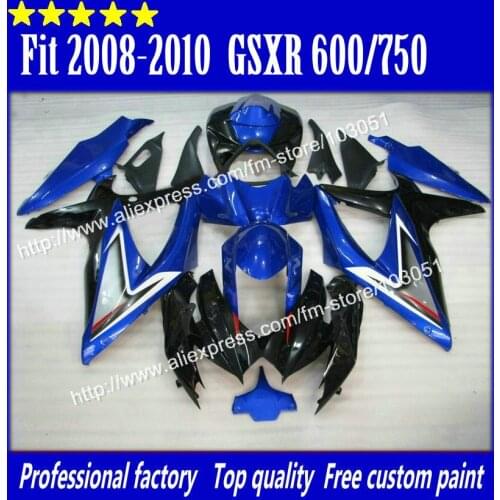 High grade for 2008 SUZUKI GSXR 600 fairings 2009 2010 GSXR 750 fairing K8 08 09 10 glossy dark blue with black su84