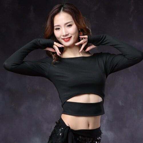 Belly Dance Fitness Wear Womens Shirt Long Sleeve Tight Spring and Summer Sports Speed Dry Running Sculpt Body Show