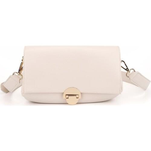 Crossbody Bags For Women Lightweight Handbag Soft PU Leather Clutch Beige White Metal Buckle Shoulder Bag Evening Bag CTM32140A