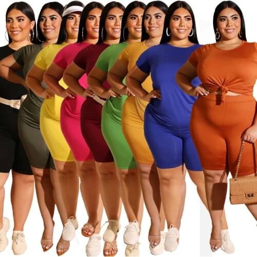 2 Piece Set African Clothes for Women Solid Casual Two Piece Set Short Sleeve Tee Top Above Knee Pants Suit Tracksuit Outfit