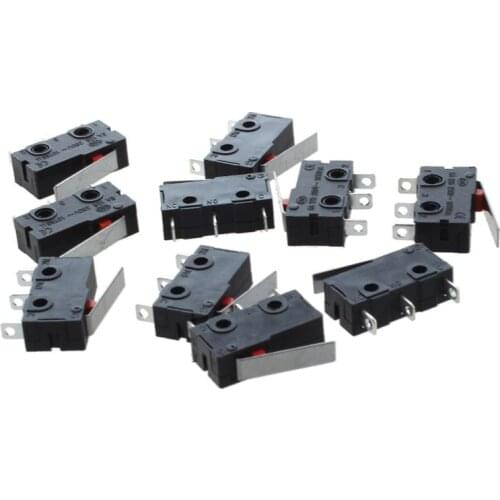 10 Pcs AC 125V 5A SPDT 1NO 1NC Short Straight Hinge Lever Mini Micro Switch
