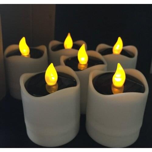 120pcs romantic Solar Powered energy Flickering LED Flameless Candle lamp nightlight f/Home Bar Wedding Valentine party 7.5CM(H)