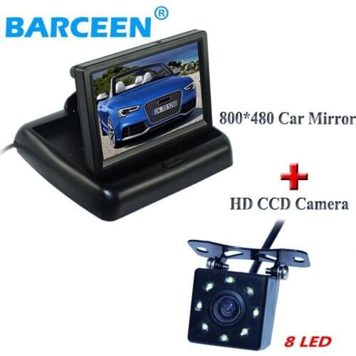 2016 styling shock-proof wire car parking camera new bring 8 led brighter 170 angle +wire car rear display monitor universal