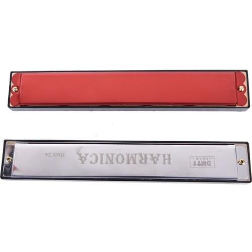 24 Hole Key Of C Play Harmonica Tremolo Harmonica Mouth Organ Double Row Musical Beginner Instrument For Blues Jazz Rock Folk