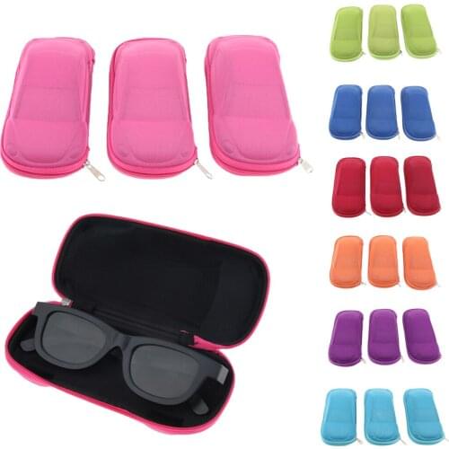3Pcs Car Shaped Zipper Case Box Holder Protector Pouch For Eyeglass Sunglass