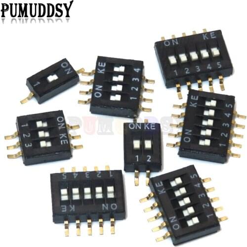 5piece SMD SMT Slide Type Switch 1P 2P 3P 4P 5P 1.27mm Position Way DIP Black Pitch Toggle Switch Black Snap Switch