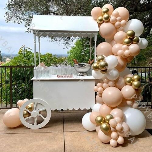 87pc Maca Peach Latex Balloons DIY Garland Arch Kit Gold Chrome Metallic Baloon Baby Shower Supplie Wedding Party Backdrop Decor