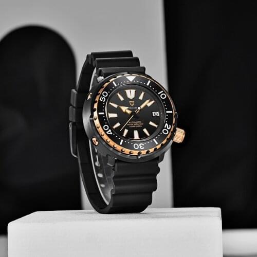 PAGANI DESIGN Mens Automatic Watch Sapphire Crystal Ceramic Bezel Divers Mechanical Wristwatch Top Brand 300M Waterproof Clock