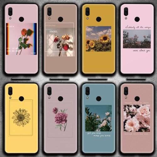 Aesthetic art Flower Sunflower Rose Phone Case Huawei Y6P Y8S Y8P Y5II Y5 Y6 2019 P Smart Prime Pro