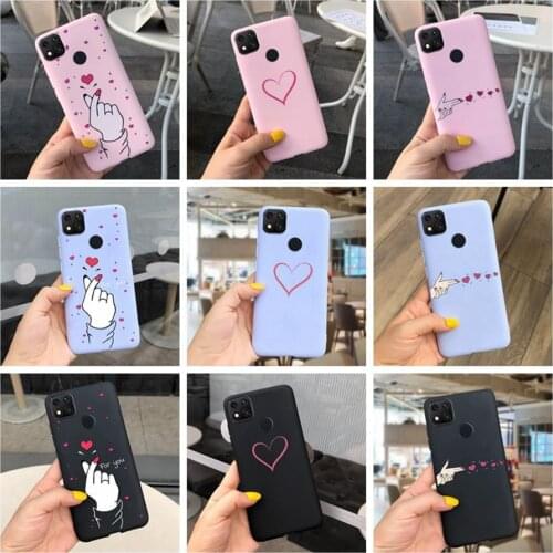 For Cover Xiaomi redmi 9C NFC Case Lovely Heart Silicone Phone Back Cover For Redmi 9C Cartoon Case Bumper Redmi9 9C Soft Shells