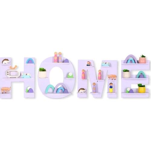 Wooden Floating Decorative Shelf for Living Room Nordic Letter Shape Wall Mounted Shelves Kid Bedroom Decor Home Decor Organizer