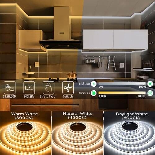 Dimmable 12V LED Strip 20m Daylight Warm light Tunable LED Tape Backlight Under Cabinet Lights 3000-6000K Rope LED Ribbon Stripe