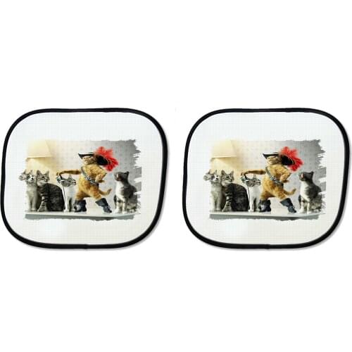 MERCHANDMANIA double cat PARASOL with boots Hero Carabiner side windows car pair curtains awning