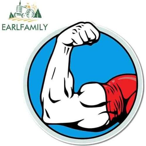EARLFAMILY 13cm x 13cm Arm Wrestling Biceps Strong Arms Car Bumper Window Vinyl Car Sticker Trunk Decal Graphic Car Accessories