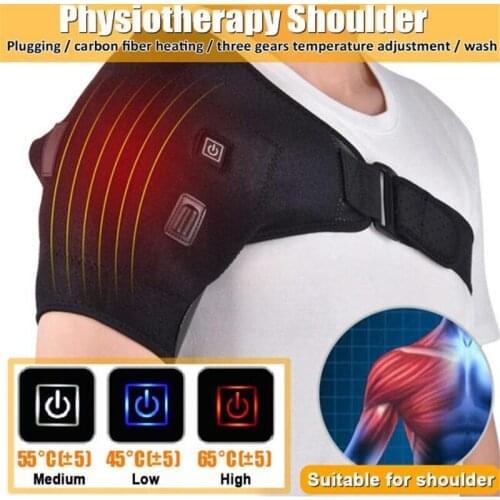 Electric Heating Pad for Shoulder Temperature Adjustable Shoulder Brace Back Support Belt Shoulder Injury Support Pain Relief