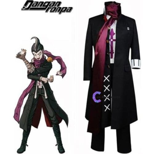 Game Danganronpa 2 Cosplay Gundam Tanaka Black Costume Full Sets Men Women Halloween Carnival Party Stage Performance costumes