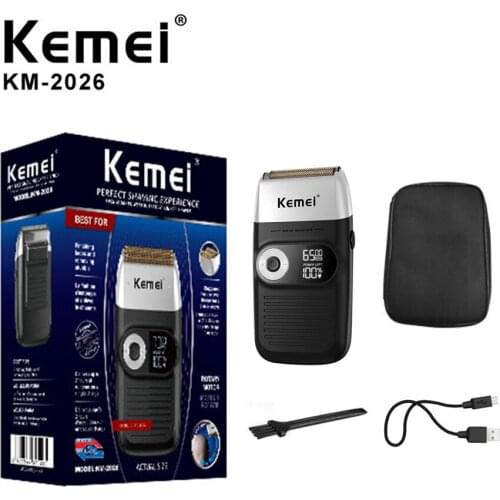 Kemei KM-2016 Mens Cordless Electric Razor Trimmer Rechargeable Shaver Reciprocating Double Groomer Wet and Dry Use