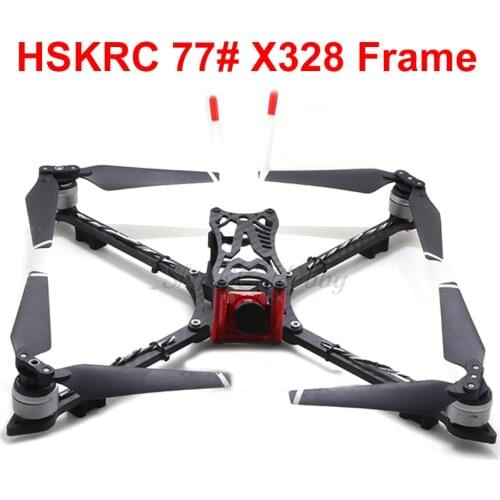HSKRC 77# X328 328mm Full Carbon Fiber FPV Racing Quadcopter Frame Kit with 5mm arm Support 8 inch 8330 Propeller
