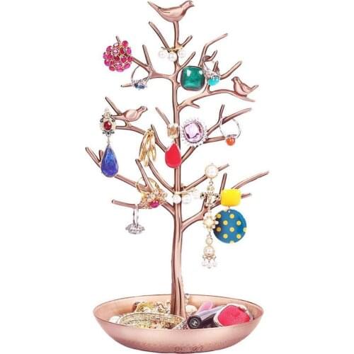 Alloy Jewelry Tree Display Stand Holder Organizer Tower for Earring Necklace Ring Key holder jewelry hanger display stand