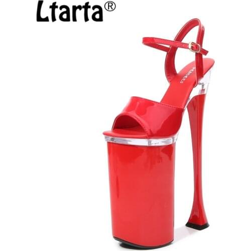 LTARTA High Heel Platform Shoes Nightclub Super High Heels 26cm Sandals Female Dwarf Catwalk Pole Dance Shoes LFD