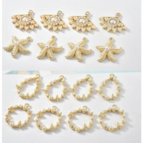 Minimum order 20pcs/lot round/starfish shape alloy floating locket charms diy jewelry earrings/necklace accessory