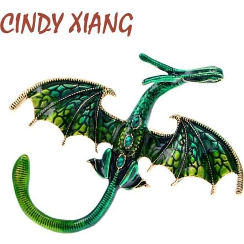 CINDY XIANG New Arrival Enamel Dragon Brooch Unisex Women And Men Pin Animal Large Brooches 5 Colors Available Gift