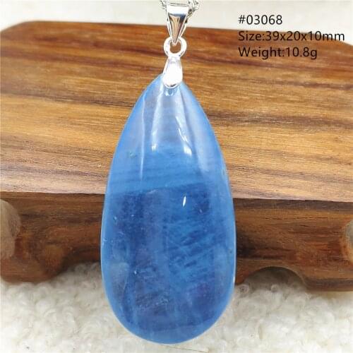 Genuine Natural Blue Aquamarine Pendant Water Drop Clear Beads From Brazil Women Men Aquamarine Pendant Jewelry Necklace AAAAA