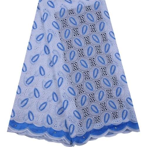 Latest Soft 100% Cotton Lace Fabric Swiss Voile Lace High Quality Embroidered Fabric DIY Trim Sewing African Lace Fabric 1747