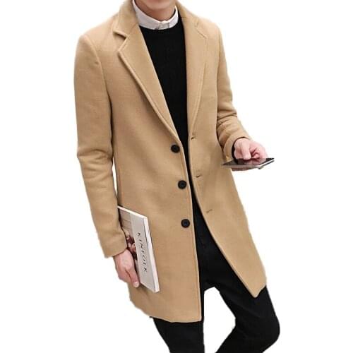 2020 Autumn and Winter New Mens Fashion Boutique Solid Color Business Casual Woolen Coats / Male High-end Slim Leisure Jackets