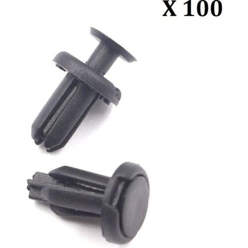 Fits 5mm Hole Push Type Fastener Clip Black Snaps Car Trim Panel Bumper Door Plate Fixed Clip