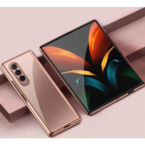 Anti-knock Plating Phone Case for Samsung Galaxy Z Fold 3 2 Fold3 Fold2 Z Flip3 Flip 3 Protection Back Cover Funda