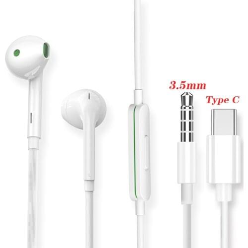 MH150 3.5mm/Type C Wired Earphones Sport Headset In ear Stereo Earbuds W/Mic For OPPO R17 R15 R11 Pro Find X X2 Pro Reno 10 5 4