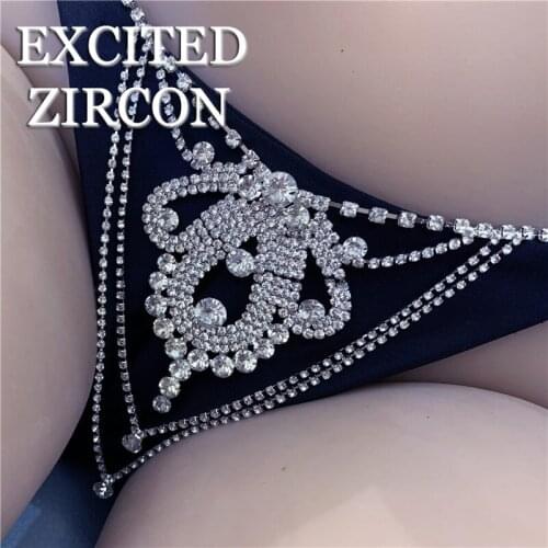 EXCITED ZIRCON New luxury exquisite ladies sexy body chain waist chain gold attractive bikini thong girlfriend gift