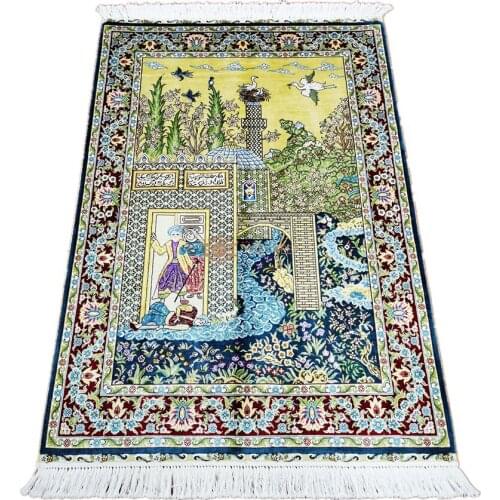 Seeykeep™ 2.7x4ft Rectangle Silk Handknotted Rug With Exquisite Old Fairy Tale Motifs -NY3016297