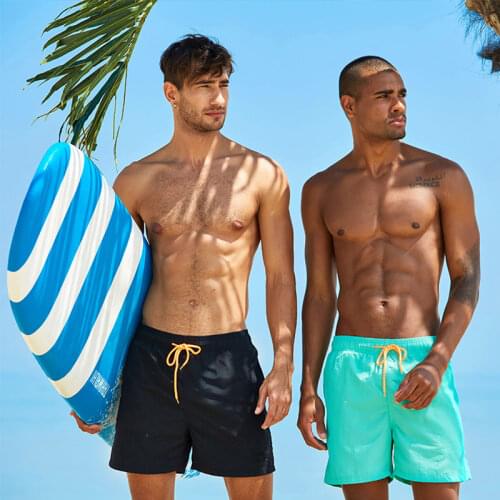 Mens Swimming Shorts Quick Dry Swimwear Solid Color Swim Trunks For Men Beach Board Shorts Briefs Beachwear Surf Shorts Swimsuit