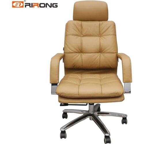 Modern Design Light Yellow Brown Office Leather Liftable Movable Lockable Gaming Executive Chair Customer Chair Conference Chair