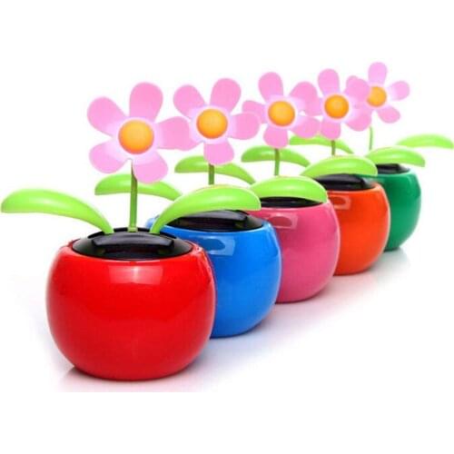 Solar Powered Dancing Flower Car Dashboard Ornaments Swinging Toy Car Accessories Auto Interior Decoration Gifts For Friend