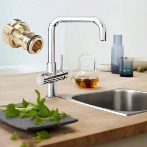 Universal Faucet Connector Pure Brass Kitchen Bathroom Faucet Tap Connector Garden Hose Water Connection Adapters 23 Mm Quick