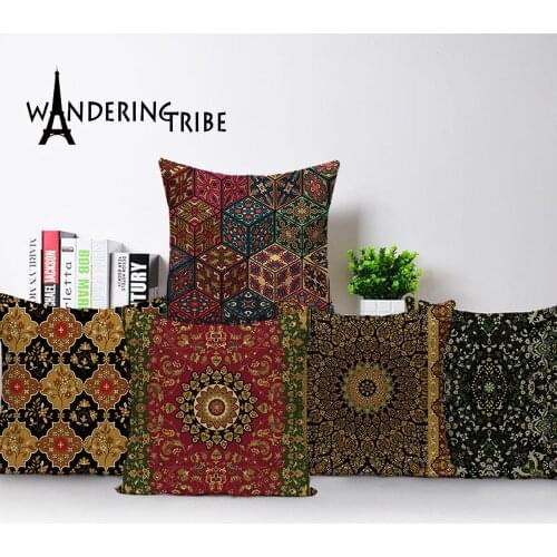Vintage Cushion Cover Geometric Jungle Pillow Case Bohemian Decorative Cushion Linen Cushions For Sofa 45 x45 Pillow Covers