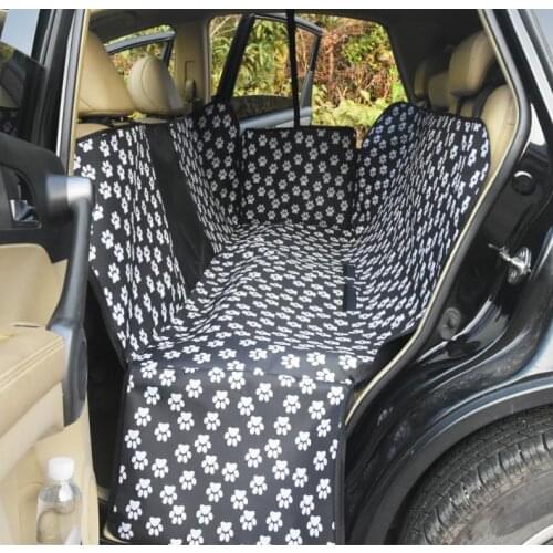 Paw pattern Oxford Fabric Waterproof car Back Seat Pet carriers Car Dog Seat Cover
