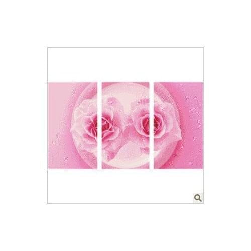 Embroidery Package Free Shipping High Quality Cross Stitch Kits Triple 2 Pink Rose Flower 00106
