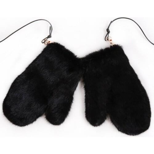 Ladies women real lovely genuine mink fur Gloves