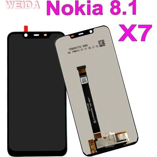 6.18" Original LCD For Nokia 8.1 TA-1119 TA-1121TA-1128 TA-1131 LCD Display Touch screen Digitizer Assembly For Nokia X7 Display