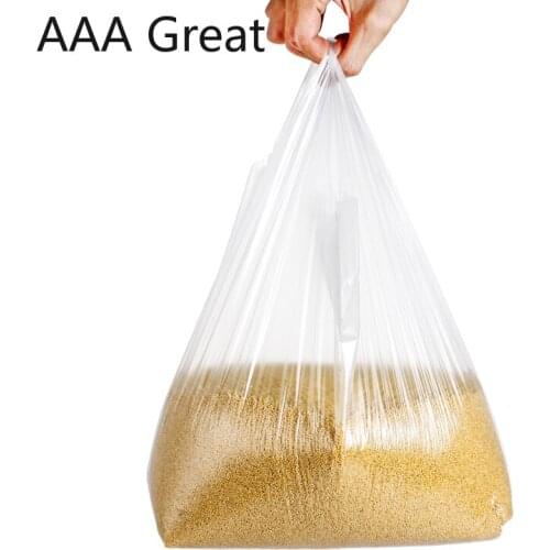 100Pcs/Lot White Food Plastic Bag Takeaway Packaging Convenient Bags Vest Portable Plastic Bag Disposable Transparent Pouches