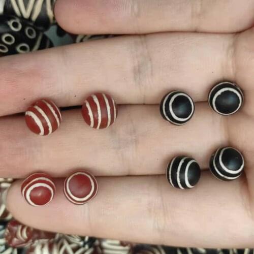 2pcs/lot thousand-year-old old beads pyu beads heirloom wholesale 10MM12MM jewelry with Accessories red black In bulk Jewelry