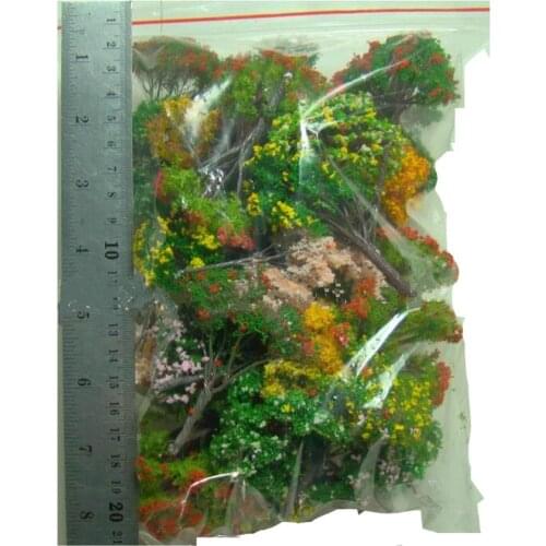 30Pcs/Lot Flower Model Trees Mixed Wire And Plastic Model Landscape Trees Train Layout Garden Scenery Miniature